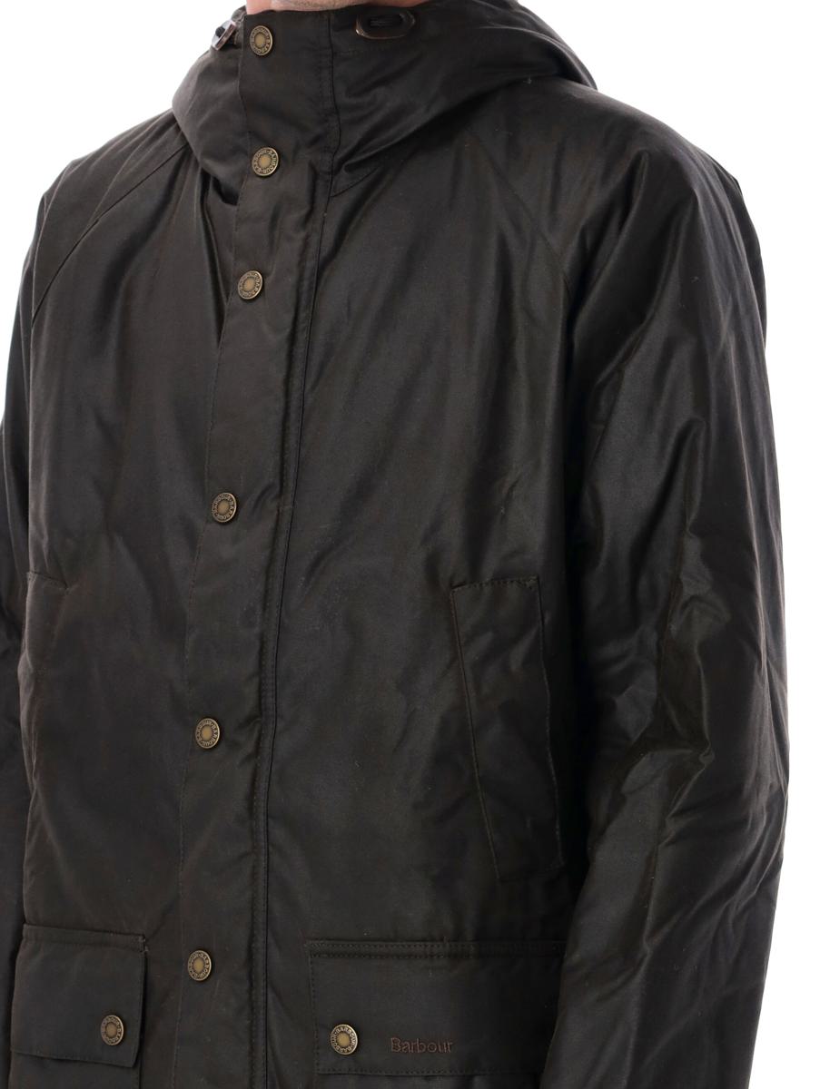 Barbour Bedale Parka aus gewachster Baumwolle in Olivgrün