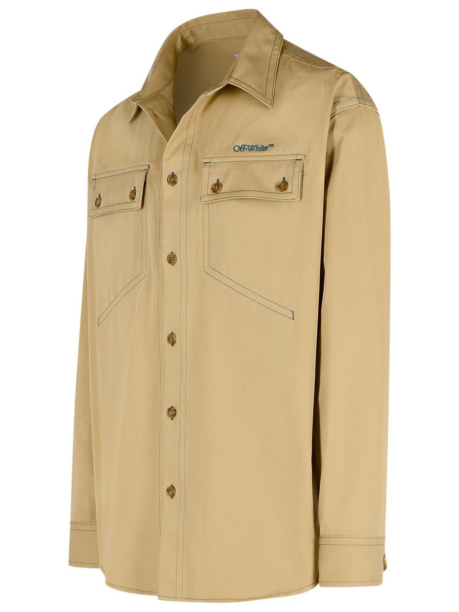 Off-White „Over“ Beige Baumwollhemd
