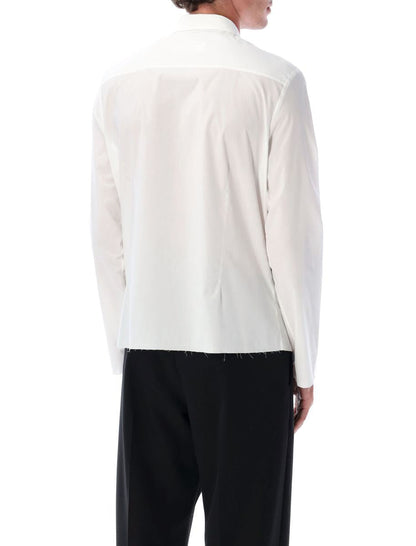 MM6 Maison Margiela – Weißes Baumwollhemd mit offenem Saum