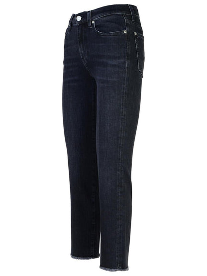 7 For All Mankind – Schwarze Jeans aus Baumwolle mit geradem Beinschnitt