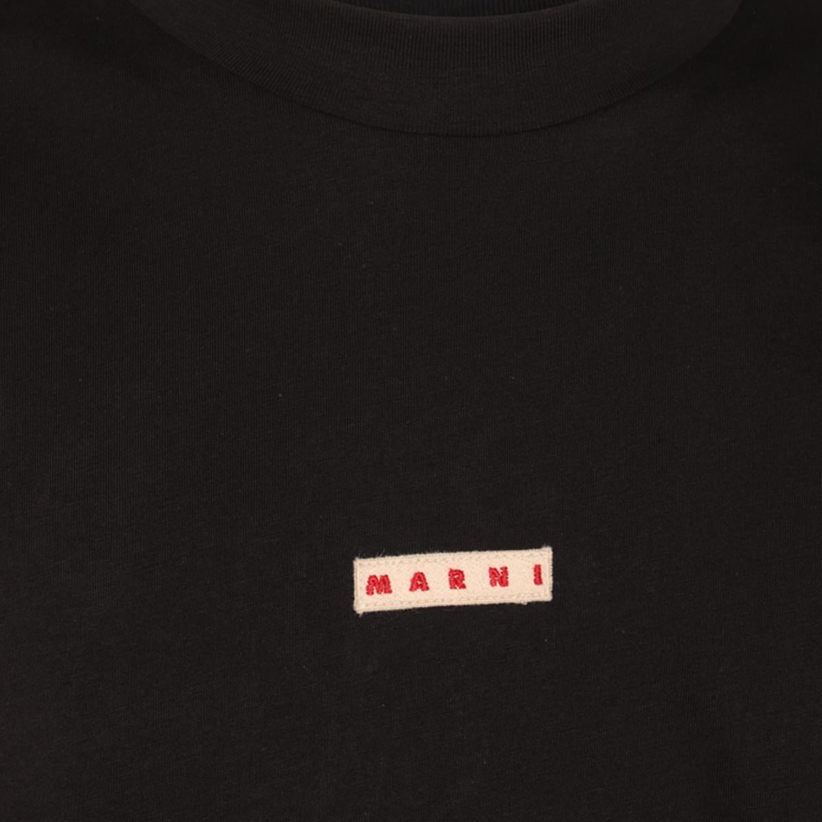Marni Schwarzes Baumwoll-T-Shirt