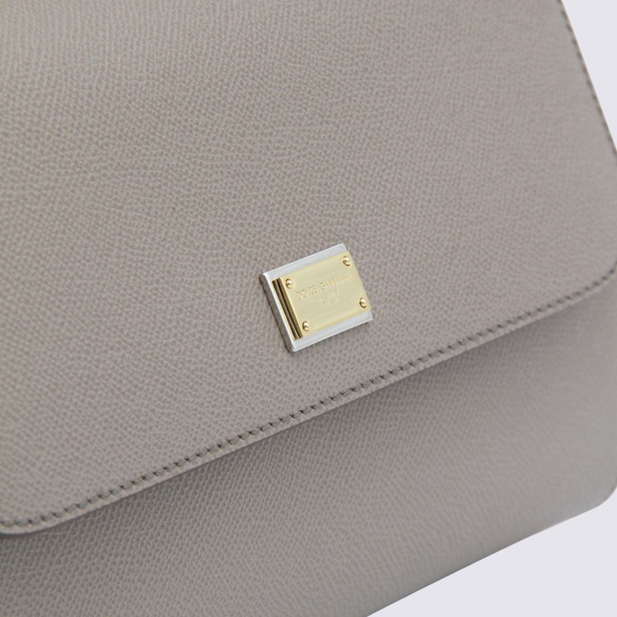 Dolce &amp; Gabbana – Sicily – Große Henkeltasche aus grauem Leder