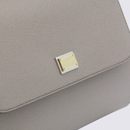 Dolce &amp; Gabbana – Sicily – Große Henkeltasche aus grauem Leder