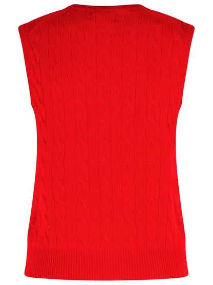 Polo Ralph Lauren – Rote Weste aus Wolle und Kaschmir