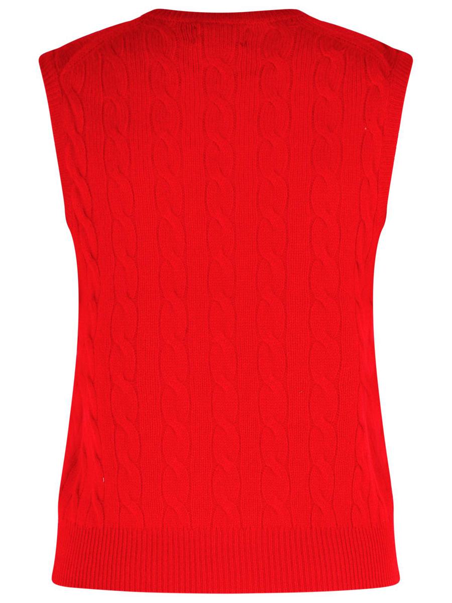 Polo Ralph Lauren – Rote Weste aus Wolle und Kaschmir