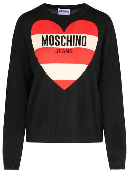 Schwarzer Pullover aus Schurwolle von Moschino Jeans