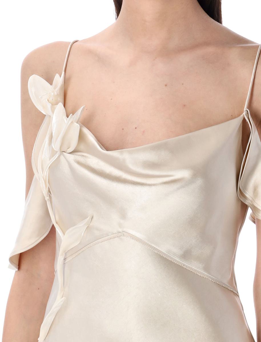 Self-Portrait – Minikleid aus Satin mit Blumenmuster