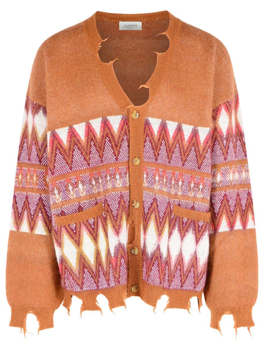 Laneus Strickjacke aus mehrfarbiger Wollmischung