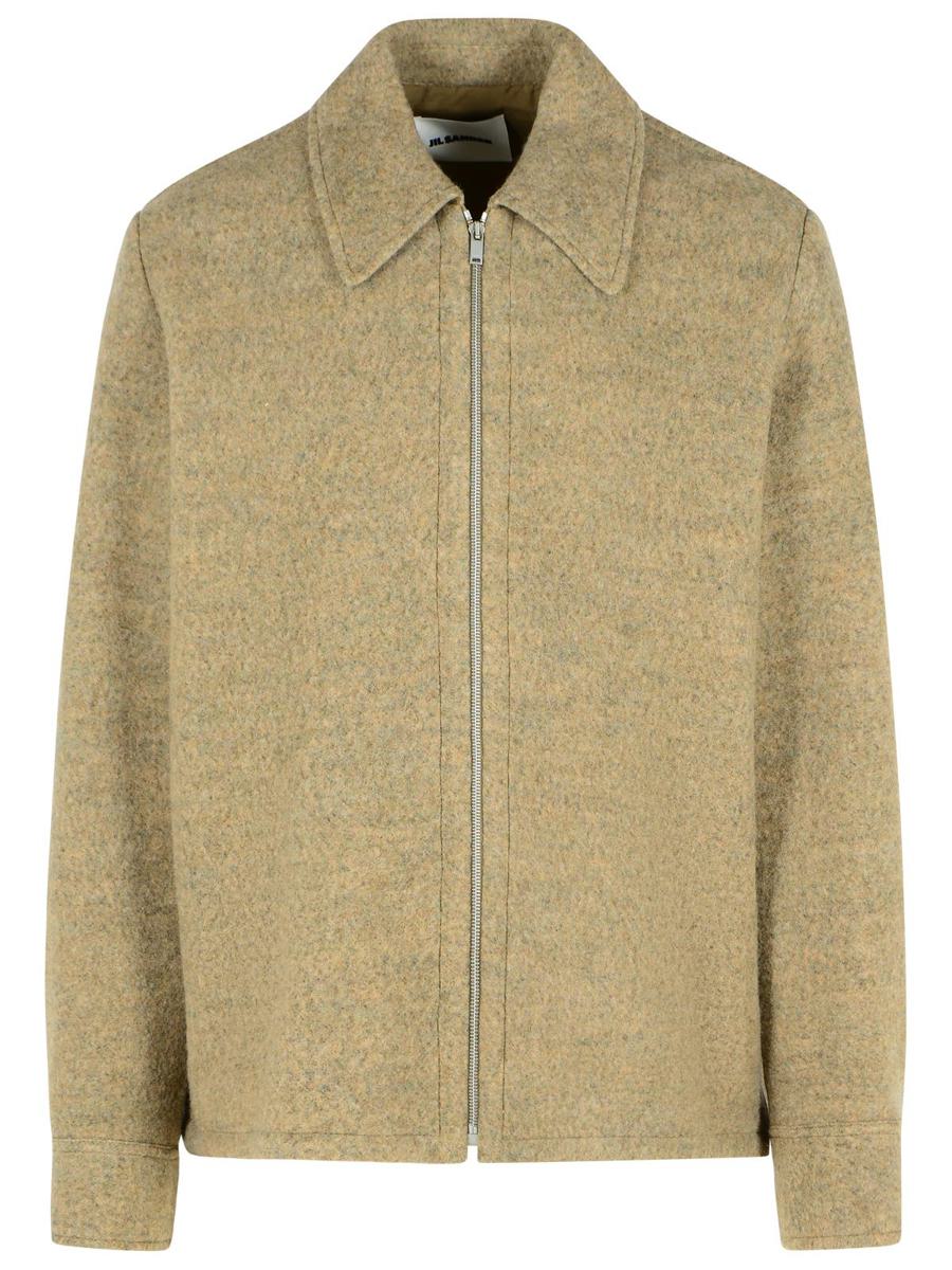 Jil Sander – Beigefarbene Jacke aus Wollmischung