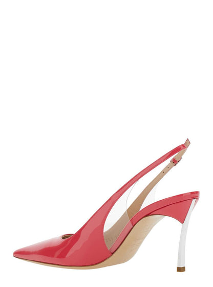 'Superblade Tiffany' Rosa Slingback-Pumps mit hohem Absatz aus Lackleder für Damen