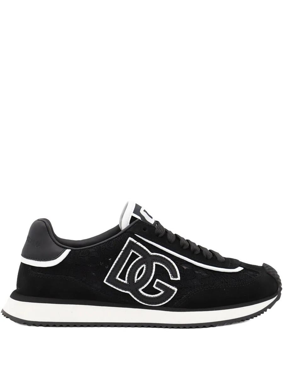 Dolce &amp; Gabbana Dg Cushion Sneakers aus Wildleder mit Spitzendetails