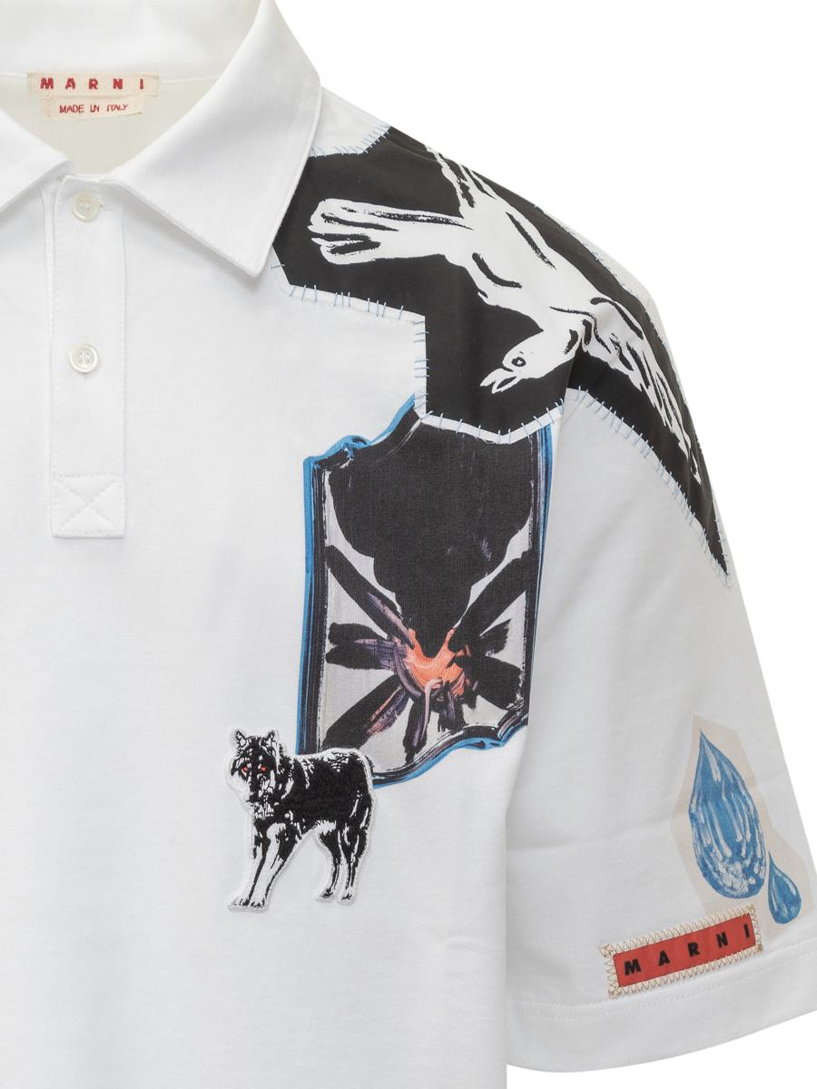 Marni Marni Poloshirt mit grafischem Patch