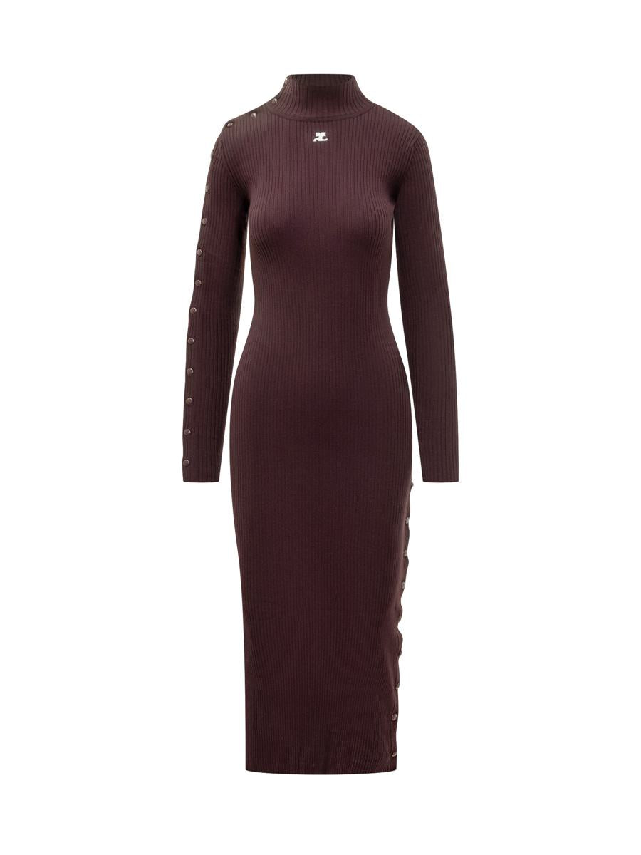 Courrèges Courrèges Strick-Midikleid mit Knöpfen