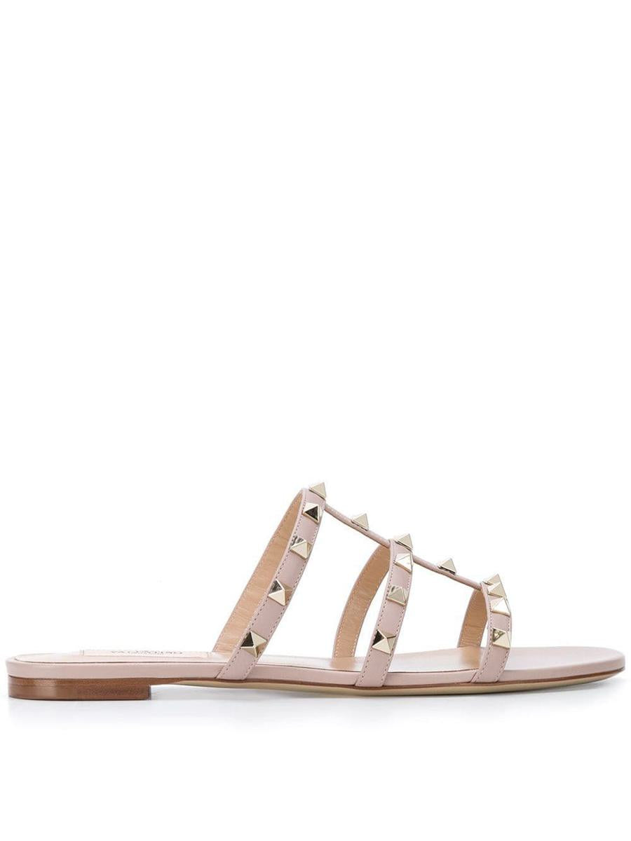 Valentino Garavani – Flache Sandalen „Rockstud“ aus Leder