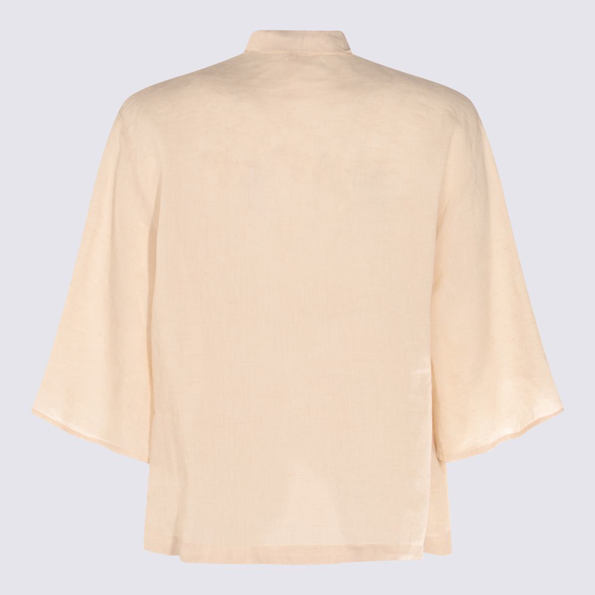 Glanshirt Hellrosa Leinenhemd