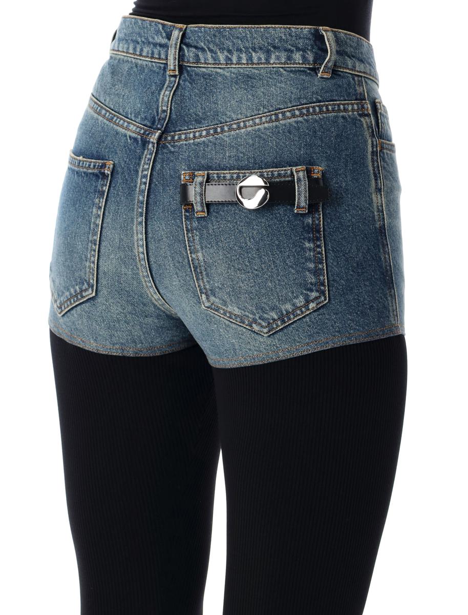 Coperni Hybrid-Trompe-L'Œil-Hose aus Rippstrick und Denim