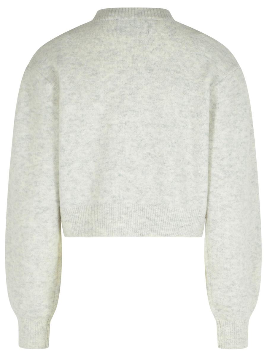 Rotate Birger Christensen – Hellgraue Strickjacke aus Alpaka-Mischgewebe