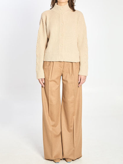 Gerippter Cardigan aus Wolle und Kaschmir