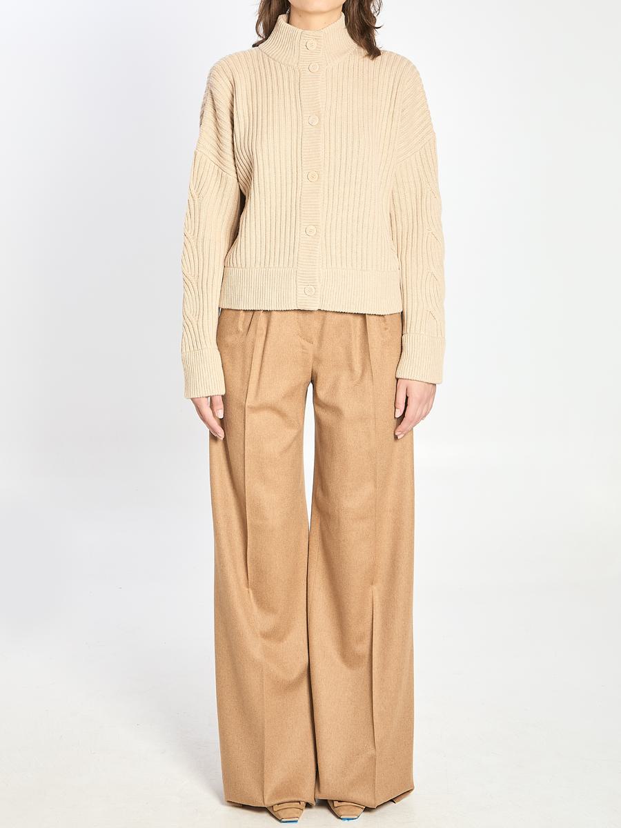 Gerippter Cardigan aus Wolle und Kaschmir