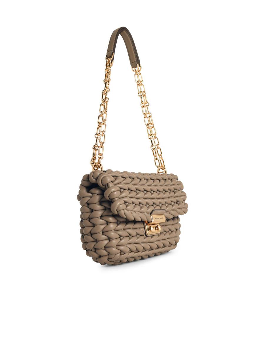 Michael Kors „Tribeca“ Schultertasche aus gewebtem Birkenleder
