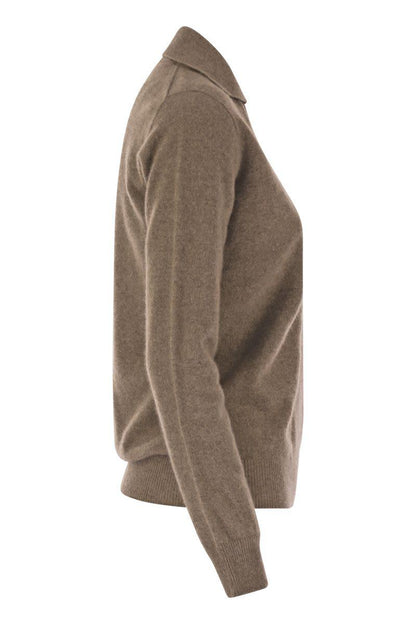 Vanisé Patty – Pullover mit V-Ausschnitt und Polokragen