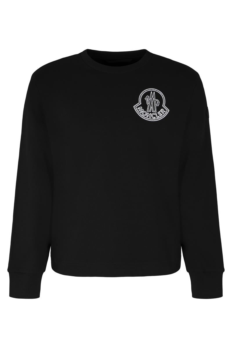 Moncler Baumwoll-Sweatshirt mit Rundhalsausschnitt