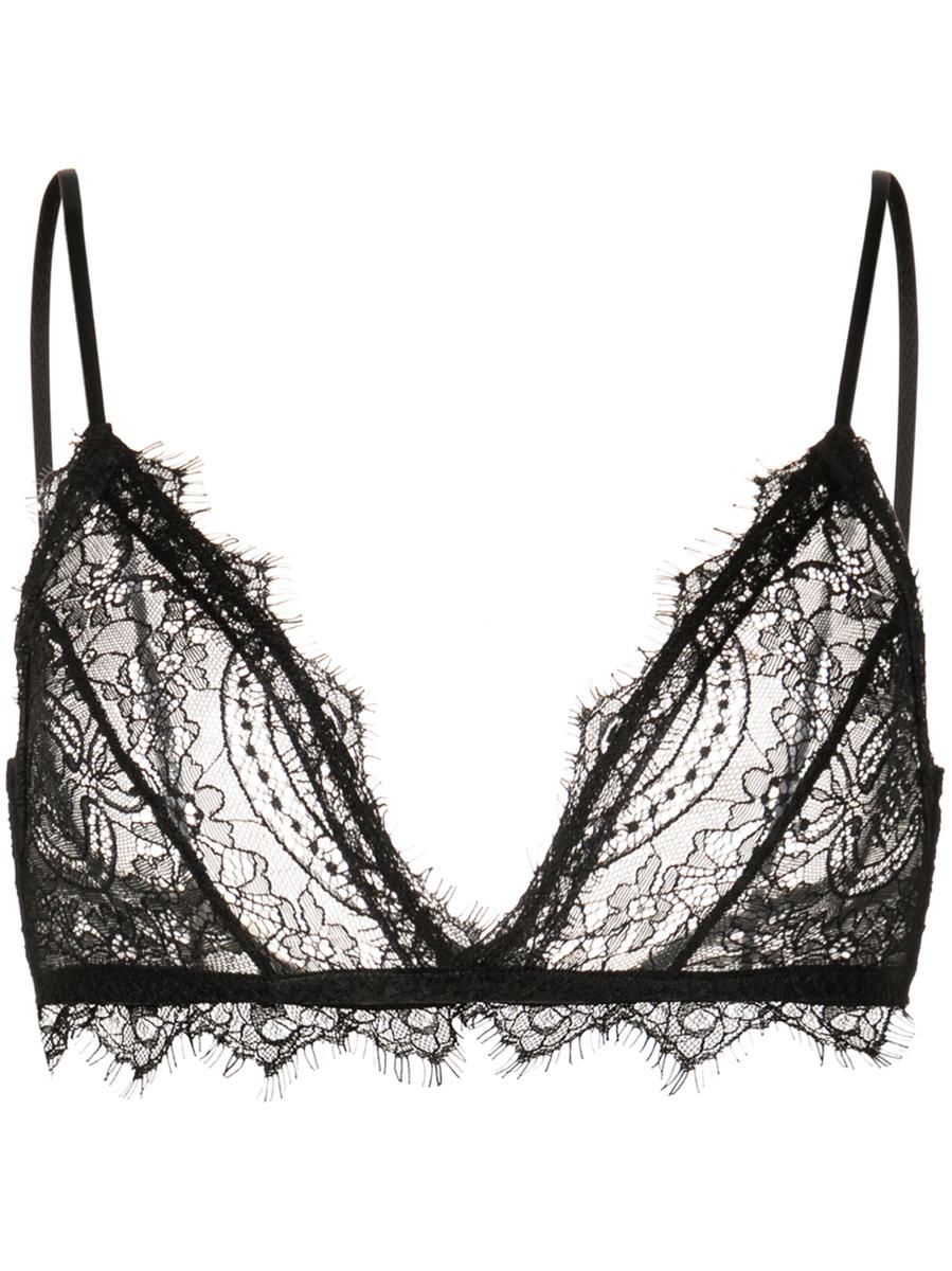 Anine Bing – Spitzen-BH mit Besatz in Schwarz