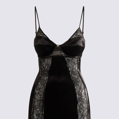 Elisabetta Franchi Schwarzes Midikleid