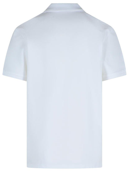 Moncler Weißes Baumwoll-Poloshirt aus weißer Piquet-Baumwolle