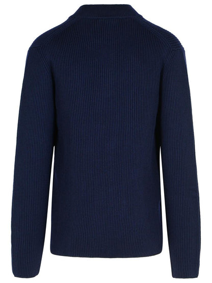 Dolce &amp; Gabbana, Marineblauer Pullover aus Schurwolle
