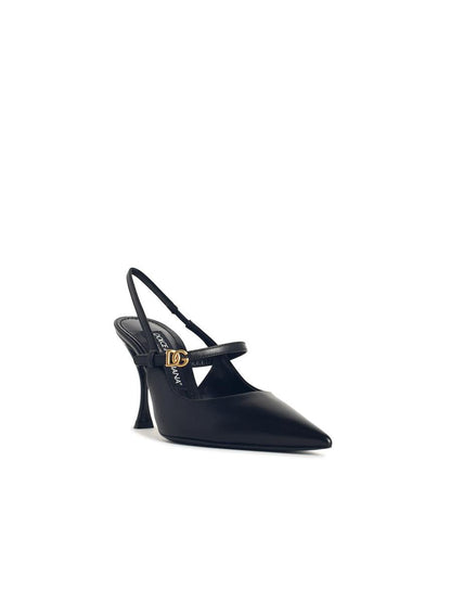 Dolce &amp; Gabbana – Slingpumps aus schwarzem Leder