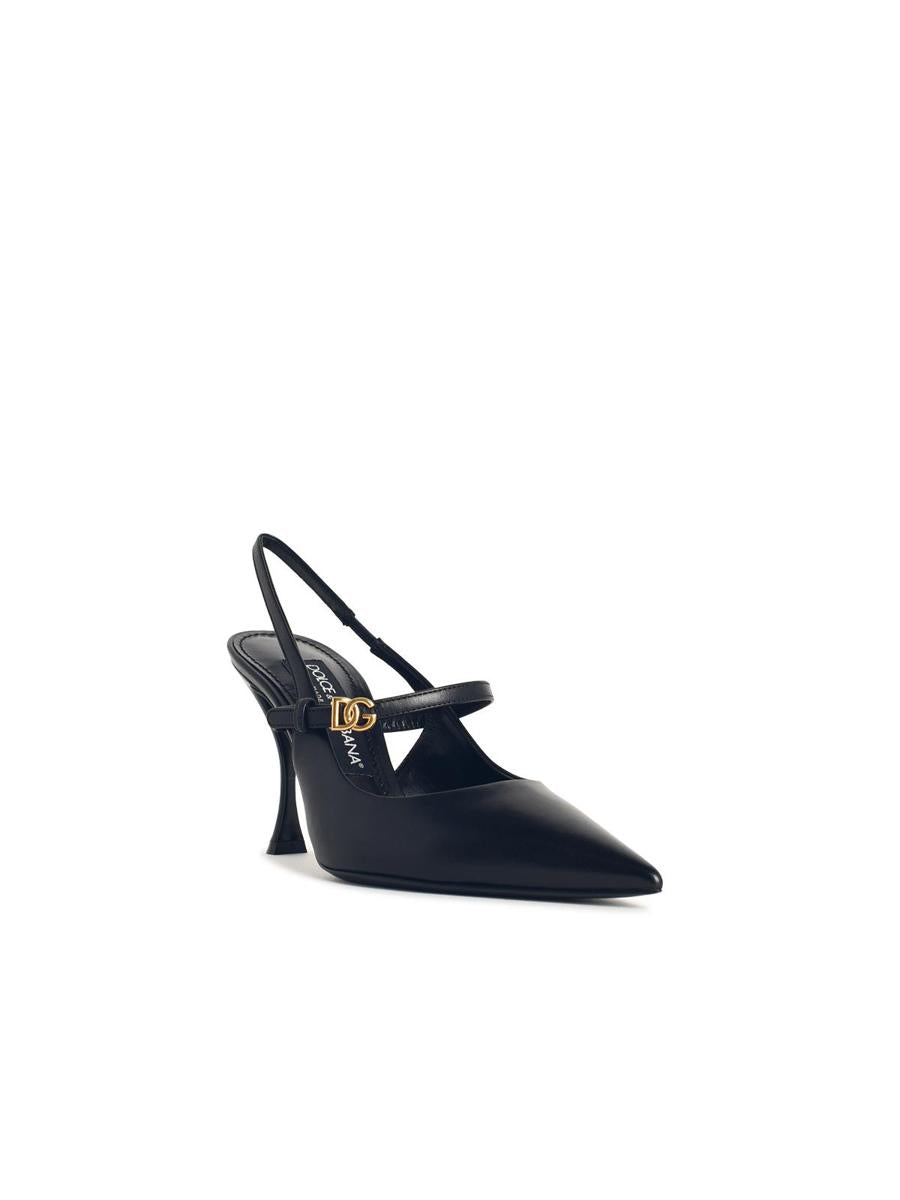 Dolce &amp; Gabbana – Slingpumps aus schwarzem Leder