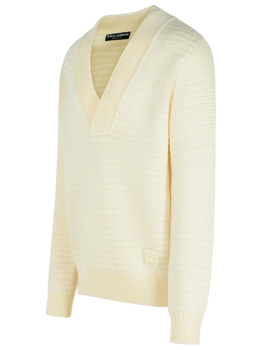 Dolce &amp; Gabbana Weißer Pullover aus Schurwolle