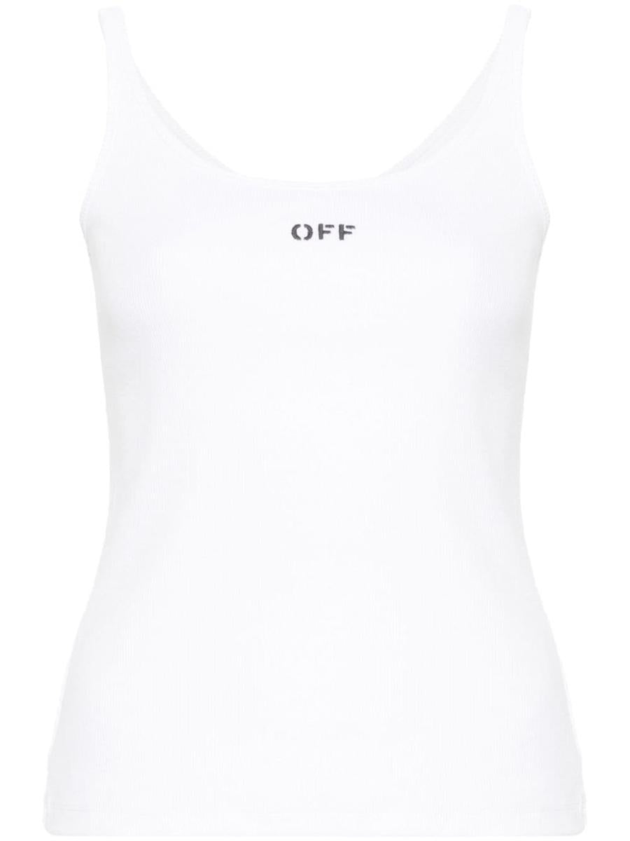 Off-White Off Stamp Rib Tank Top Weiß Schwarz