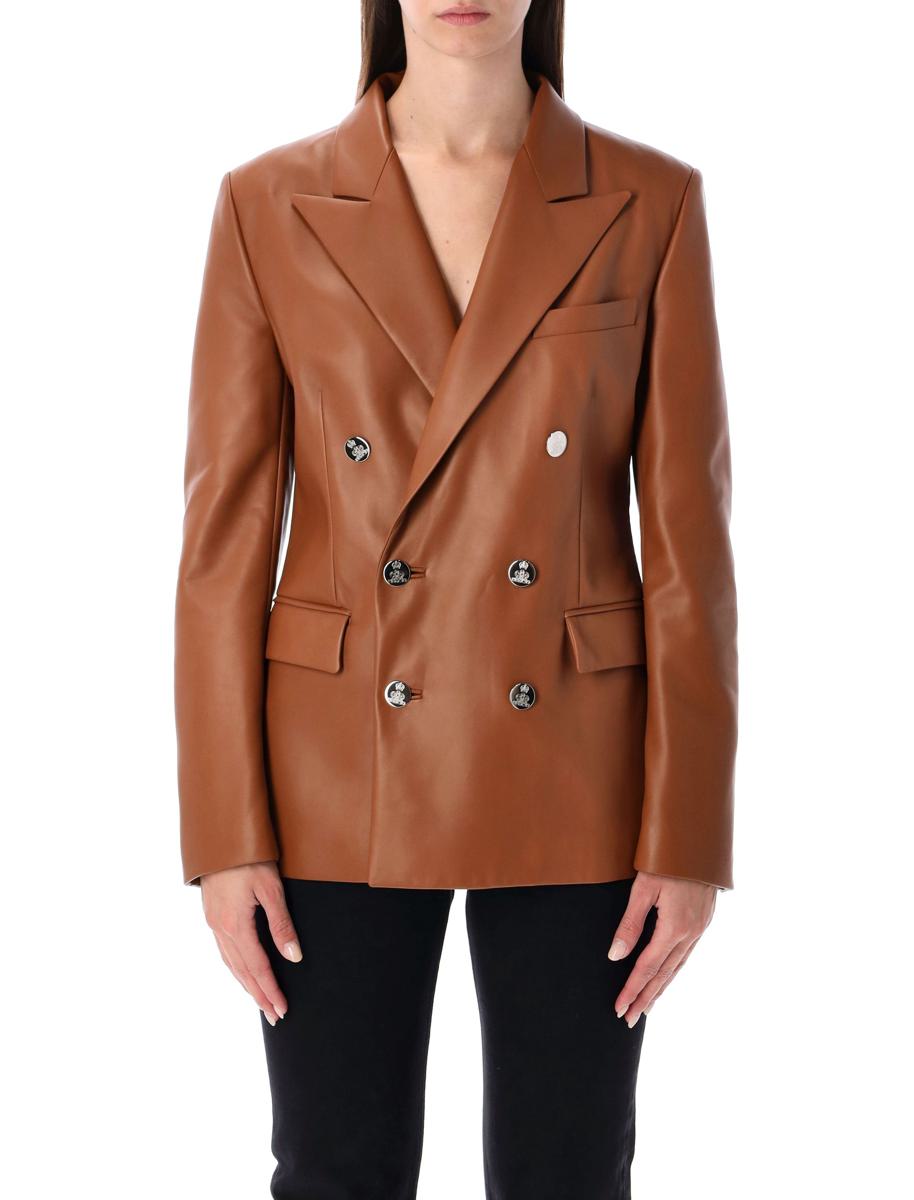 Ralph Lauren – Brauner Zweireiher-Blazer aus Leder