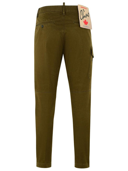 DSQUARED2 „Sexy“ Dunkelgrüne Baumwoll-Cargohose Pantone