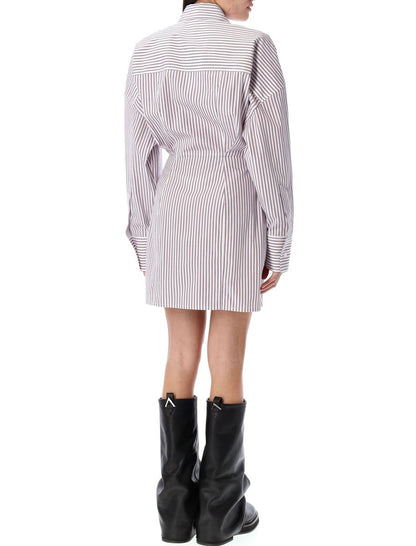 The Attico – Gestreiftes Mini-Hemdkleid