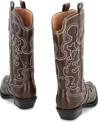 Ganni Lederstiefeletten