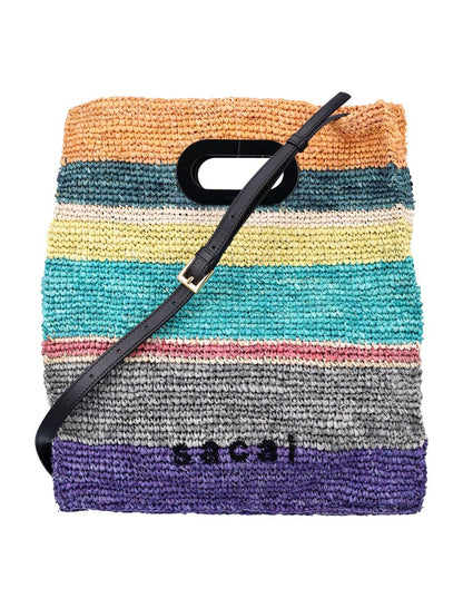 Sacai Raffia-Tragetasche
