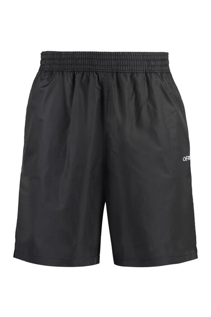 Badeshorts aus cremefarbenem Nylon