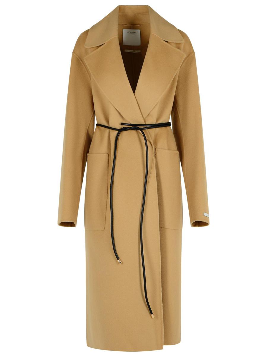 Sportmax – Abate – Kamelfarbener Mantel aus Schurwolle