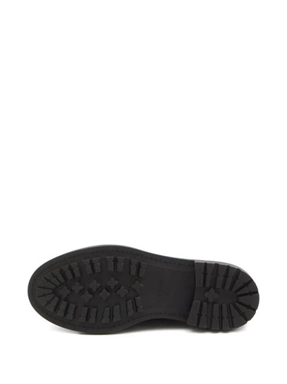Saint Laurent – Derbies aus glattem Leder und Leinen
