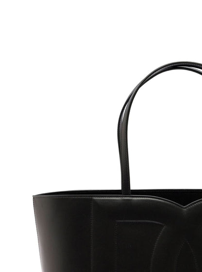 Mittelgroßer Shopper „Dg Logo“ aus schwarzem Leder für Damen