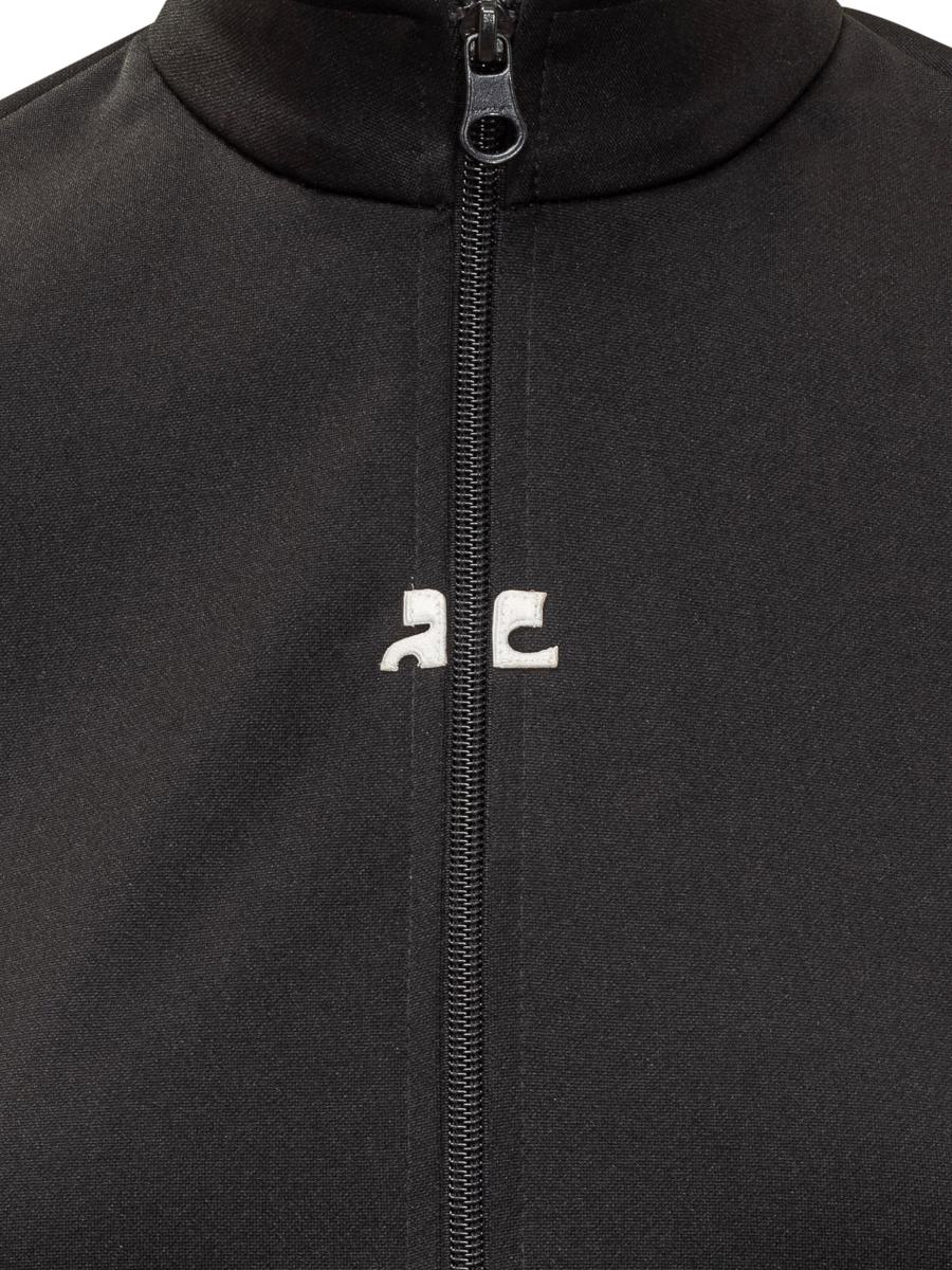 Courrèges Schwarzes Courrèges-T-Shirt mit Reißverschluss