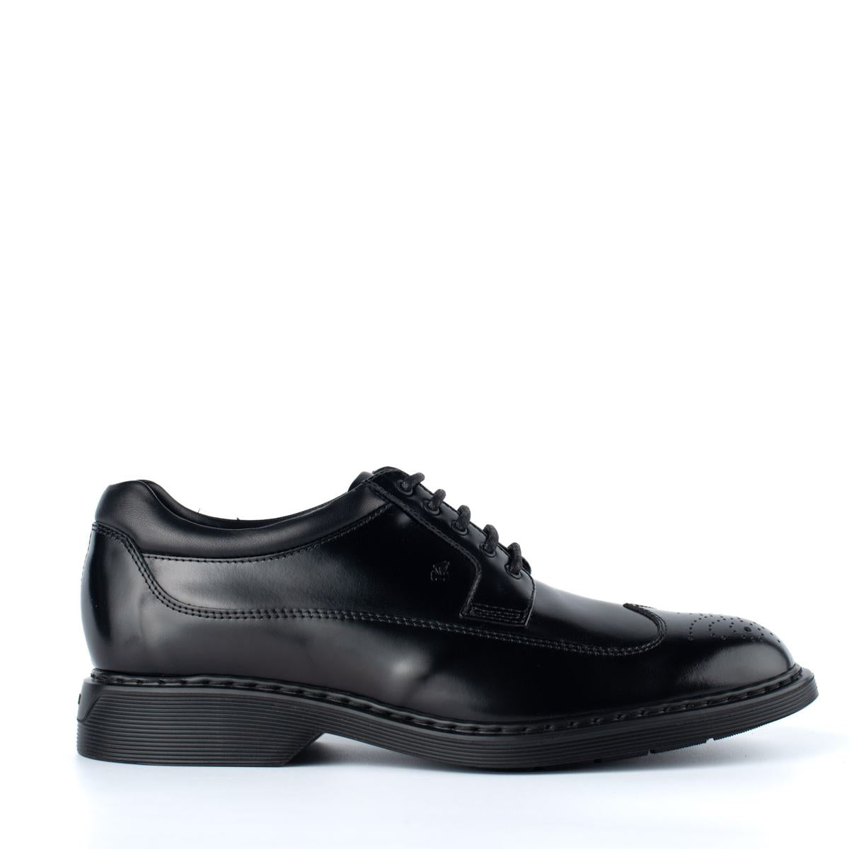 Hogan – Schnürschuh aus schwarzem Leder mit Schwalbenschwanz