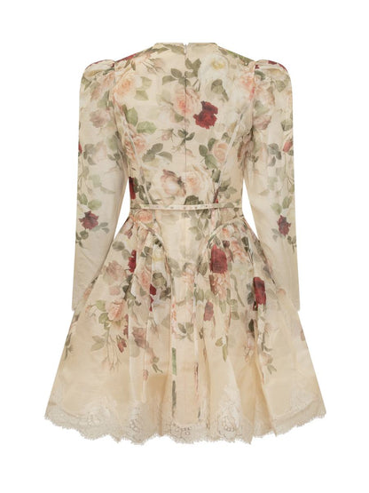 Zimmermann Zimmermann Kurzes Seidenkleid mit Blumenmuster