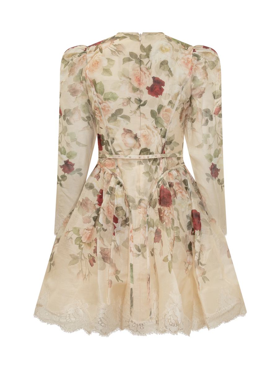 Zimmermann Zimmermann Kurzes Seidenkleid mit Blumenmuster