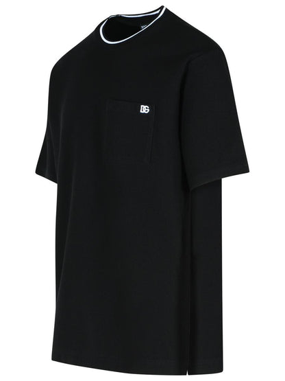 Dolce &amp; Gabbana Schwarzes Baumwoll-T-Shirt