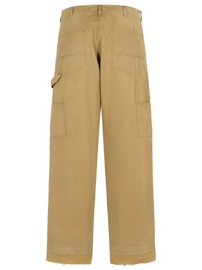 Beige Baumwollhose von Maison Margiela