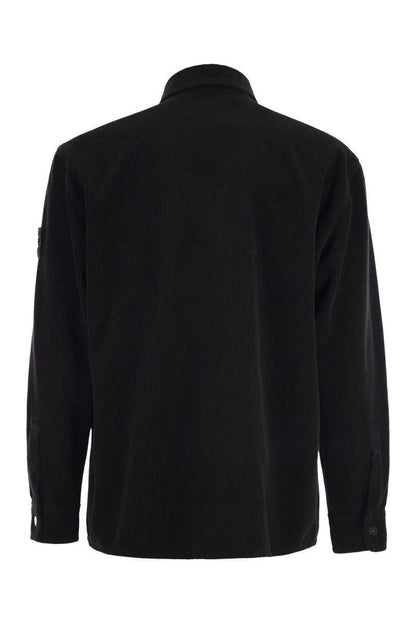 Stone Island – Bequemes Overshirt mit Taschen und Druckknöpfen